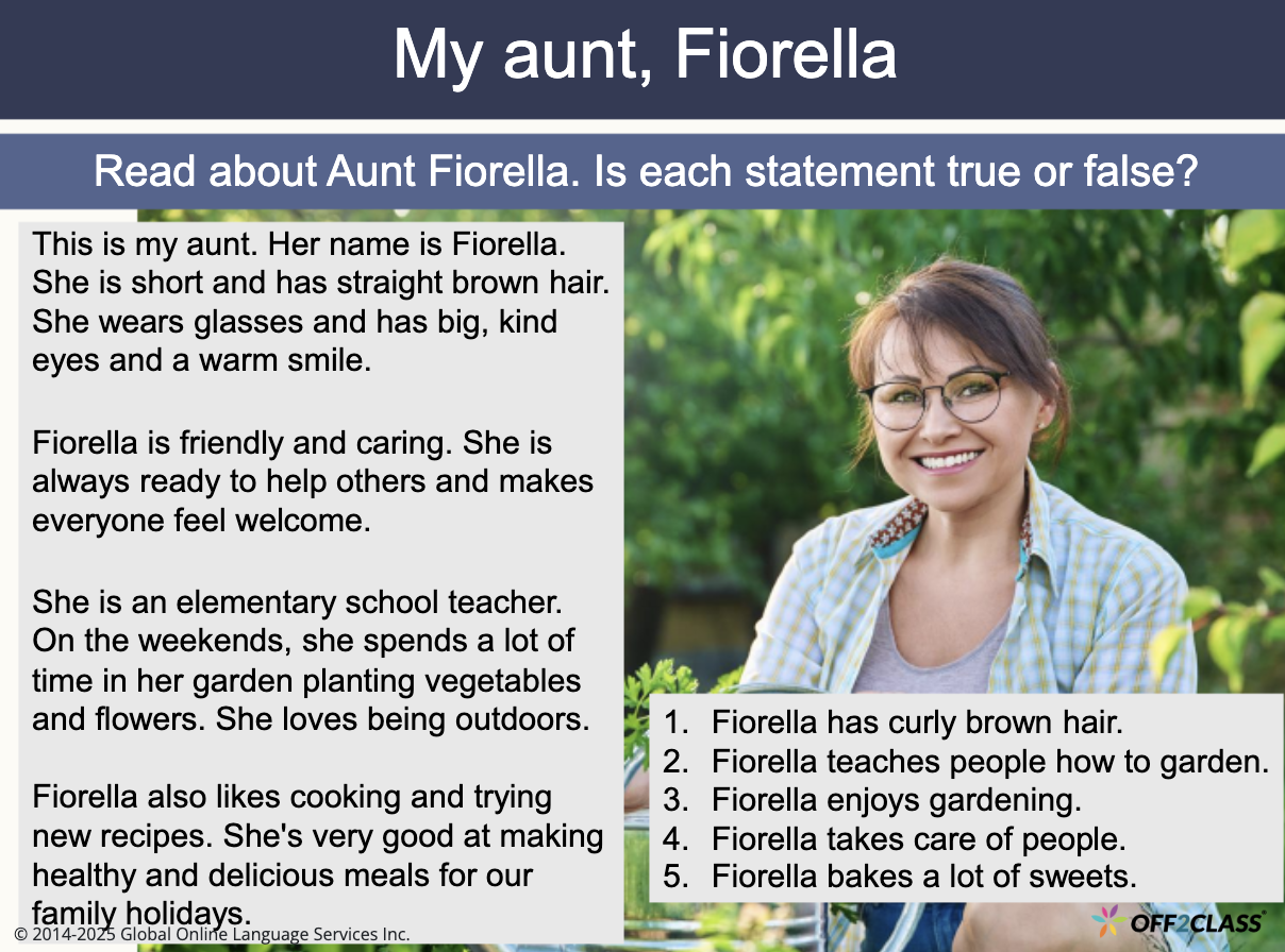 Reading Lesson Plan PDF for Newcomers – Describing People